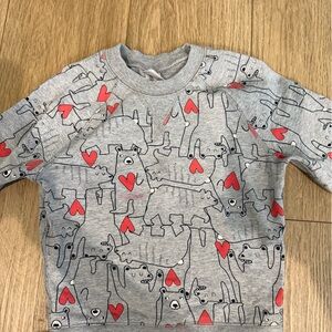 Hanna Andersson Gray and Red Graphic Hoodie